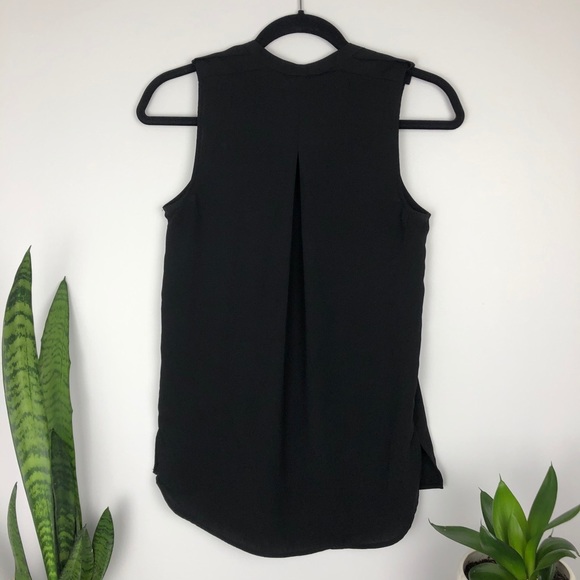 Dynamite Breast Pocket Black Tank Blouse - Picture 3 of 8